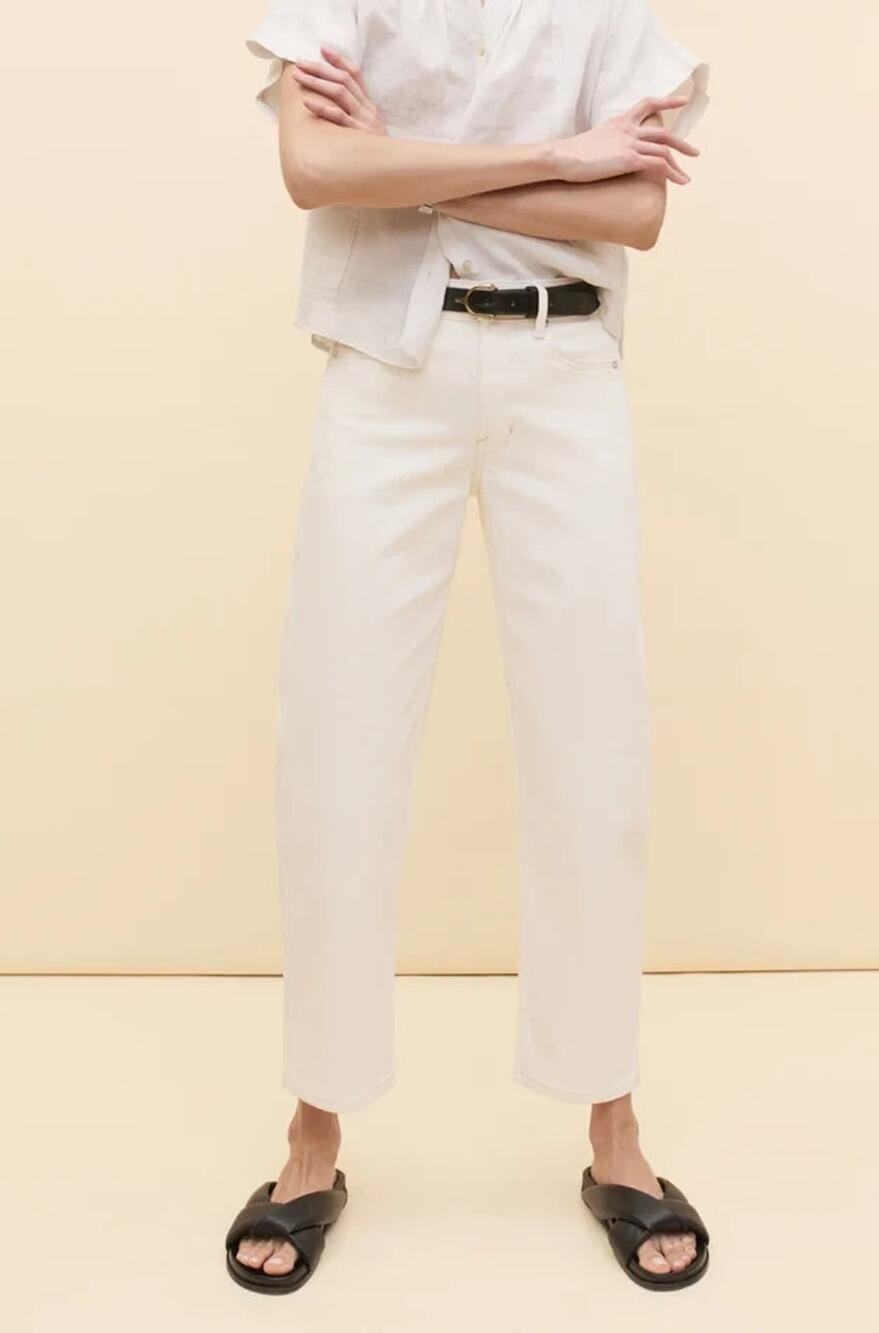 AYR The Knockout Jeans Women's 30 Creme Soda High Rise Straight LA USA MADE EUC